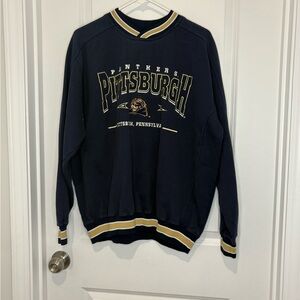 Lee Navy and Gold Pittsburgh Panthers V-Neck Sweater